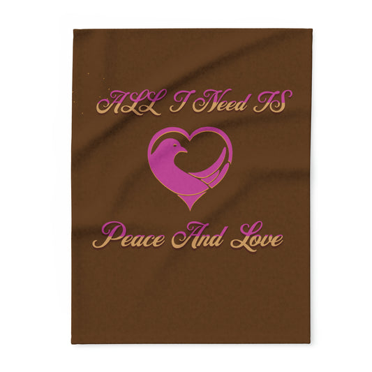 All I Need Is Peace & Love Arctic Fleece Blanket